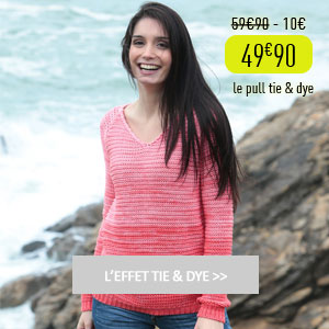 Pull Maille Rose pour femme avec effet Tie & Dye Pull Maille Rose pour femme avec effet Tie & Dye