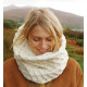 Aran Woollen Mills Ecru Honeycomb Snood