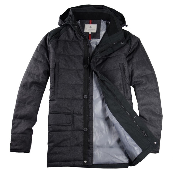Out Of Ireland Long Padded Anthracite Jacket
