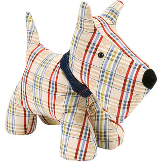 Tartan Dog Doorstop 27 x 26 cm