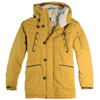 Parka Matelassée à Capuche Jaune Out Of Ireland