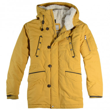 Parka Matelassée à Capuche Jaune Out Of Ireland