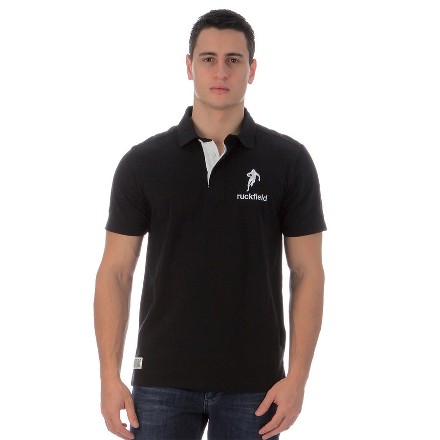 black short sleeve polo neck