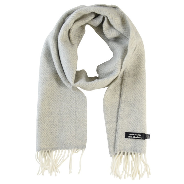 John Hanly Merino Wool & Cashmere Herringbone Scarf