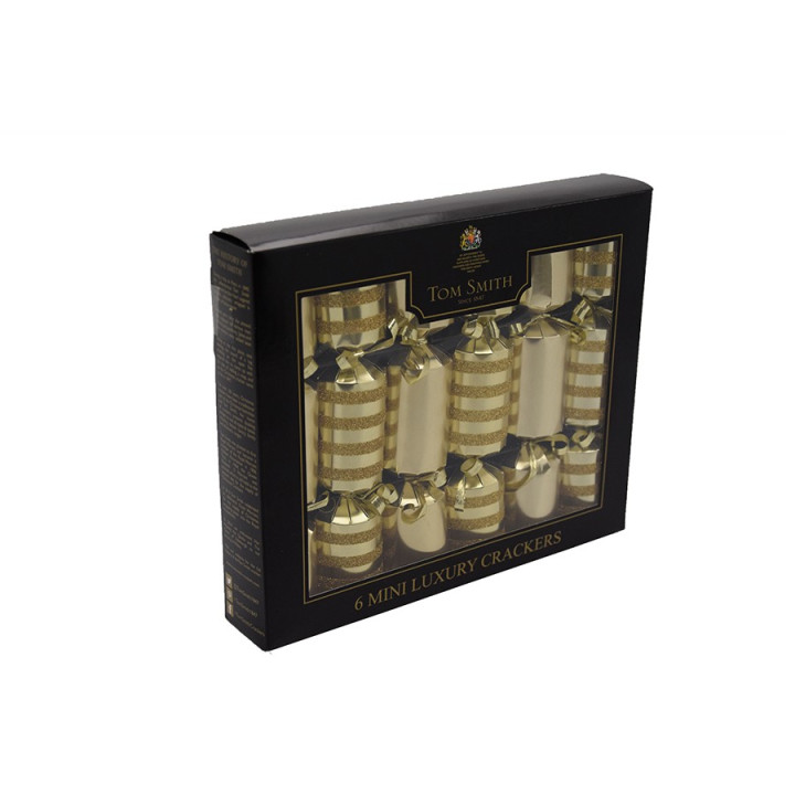 Tom Smith Mini Luxury Gold Party Crackers  x6