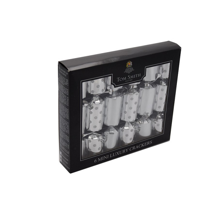 Mini Party Crackers Luxury Argent x6 Tom Smith
