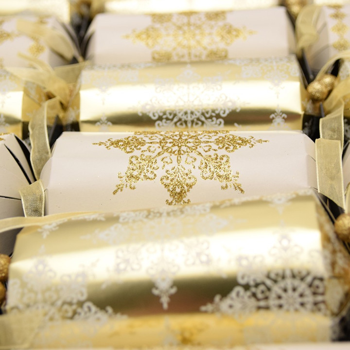 Christmas Crackers Premium Or & Crème x6 Tom Smith