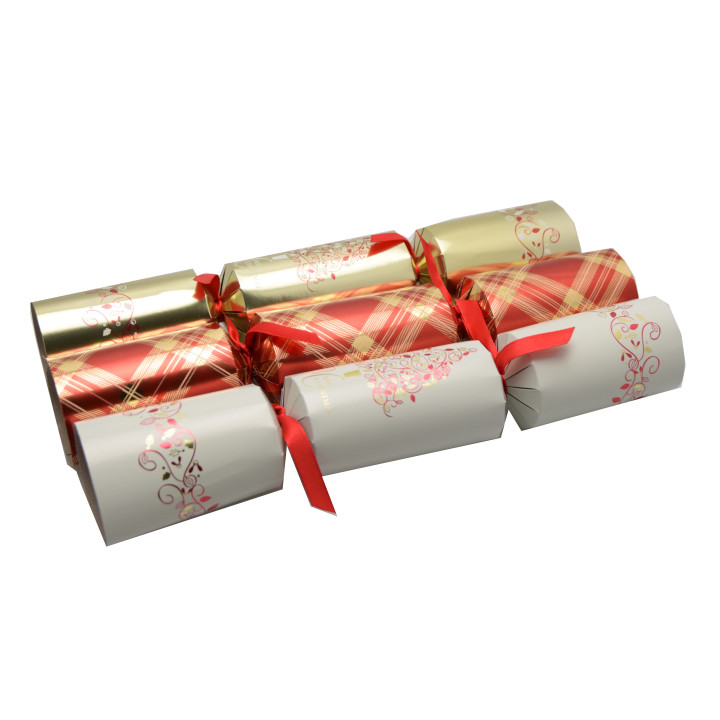 Tom Smith Red & Gold Dinner Cube Party Crackers x6
