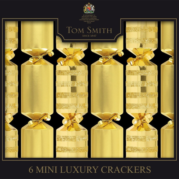 Tom Smith Mini Luxury Gold Party Crackers  x6