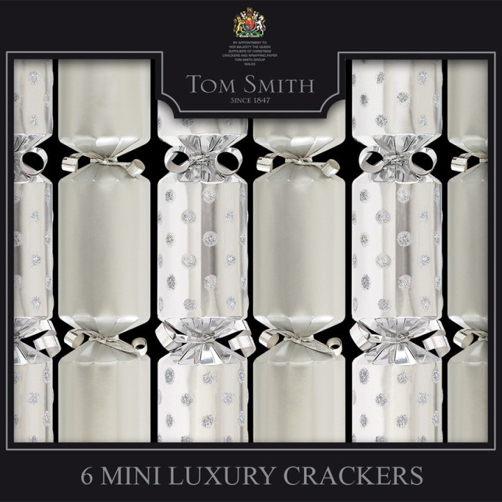 Tom Smith Mini Luxury Silver Party Crackers  x6