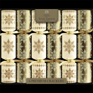Christmas Crackers Premium Or & Crème x6 Tom Smith