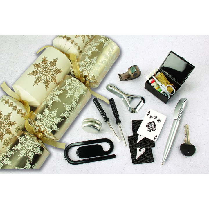 Christmas Crackers Premium Or & Crème x6 Tom Smith