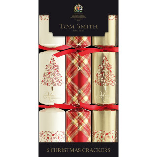 Tom Smith Red & Gold Dinner Cube Party Crackers x6
