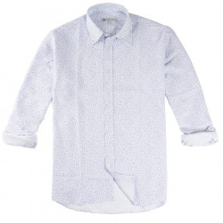 Out Of Ireland White Shirt with Blue Flowers
