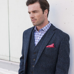 Veste Harris Tweed Stranraer Bleu Brook Taverner