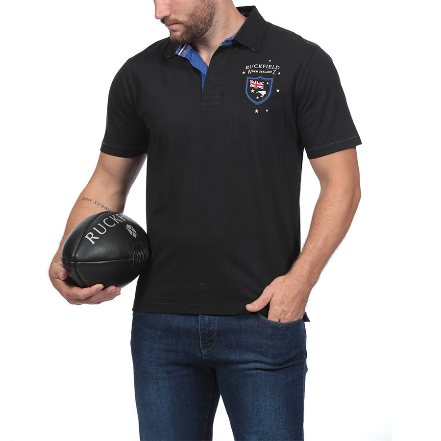 Ruckfield New Zealand Black Jersey Polo Men Outlet Le Comptoir