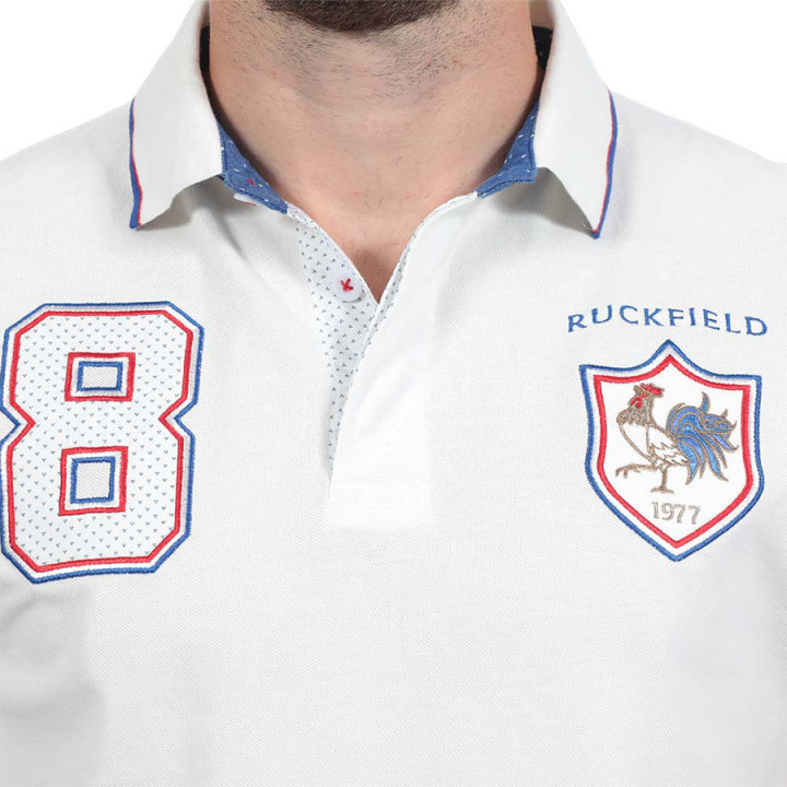 Ruckfield White Short Sleeve Pique Polo Shirt