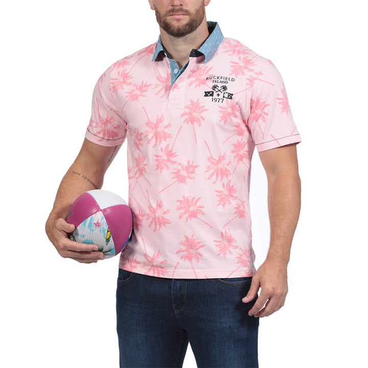 Ruckfield Palm Tree Print Jersey Polo