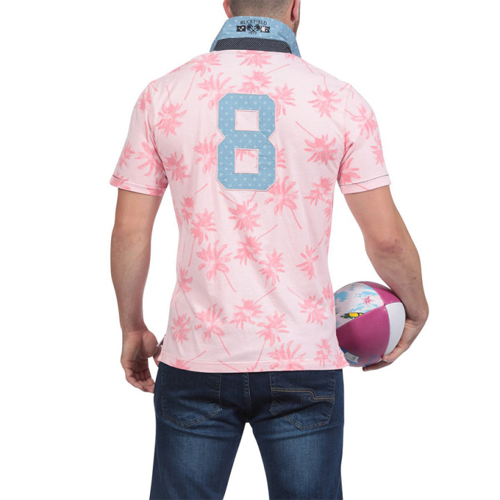 Ruckfield Palm Tree Print Jersey Polo