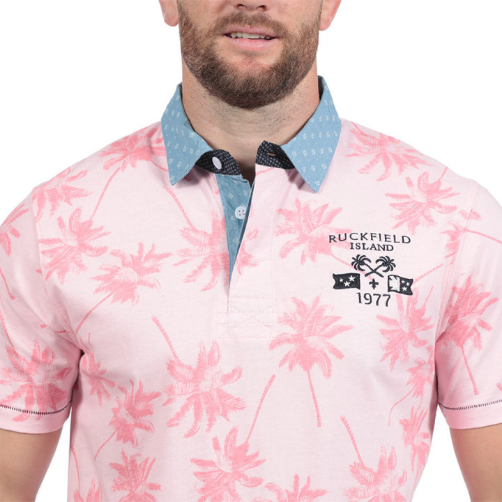 Ruckfield Palm Tree Print Jersey Polo