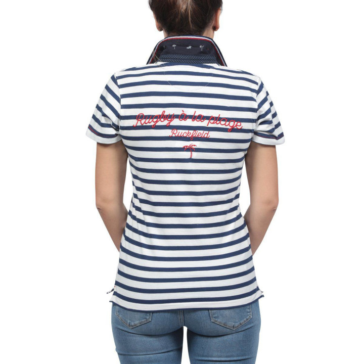 Ruckfield Striped Navy Polo Shirt 