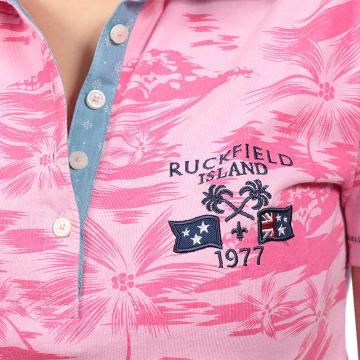 Ruckfield Pink Palm Trees Polo Shirt