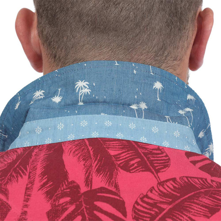Ruckfield Red Palm Tree Print Polo Shirt