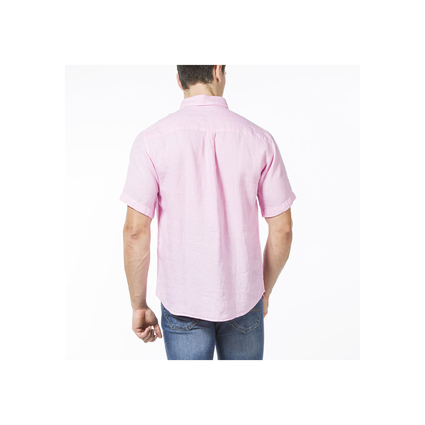 Ruckfield Essential Pink Linen Short Sleeves Shirt