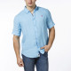 Ruckfield Short Sleeves Light Blue Linen Shirt