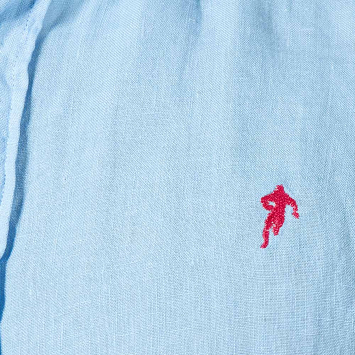 Ruckfield Short Sleeves Light Blue Linen Shirt