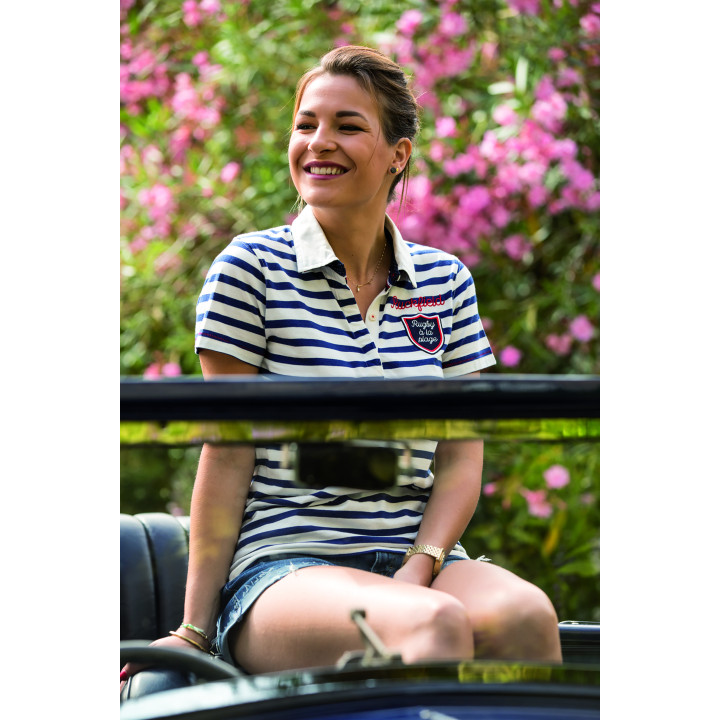 Ruckfield Striped Navy Polo Shirt 