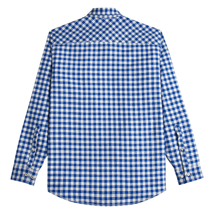 Chemise Vichy Bleu Lin Coton Tom Joule