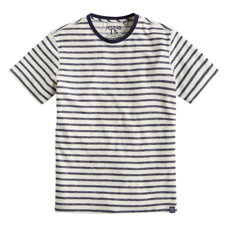 T-shirt Rayé Écru et Marine Tom Joule