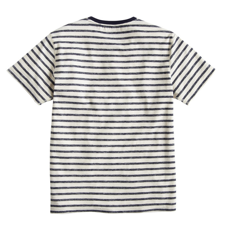 T-shirt Rayé Écru et Marine Tom Joule