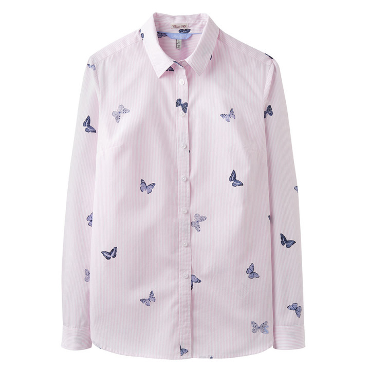 Chemisier Rayé Rose Papillons Tom Joule