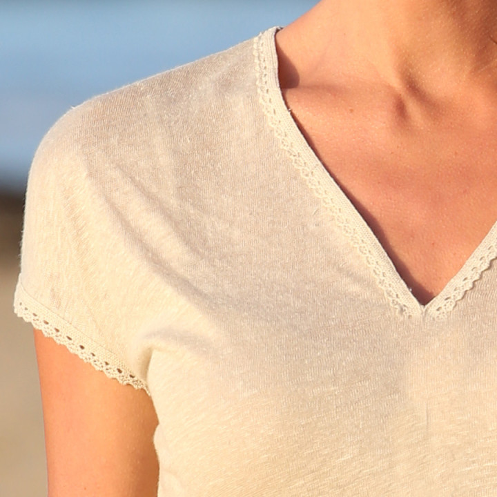 T-Shirt Lin Beige Out Of Ireland