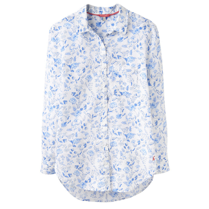 Tom Joule Blue Flowers Linen Blouse