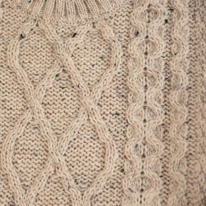 Peregrine Heather Beige Twisted Round Neck Sweater