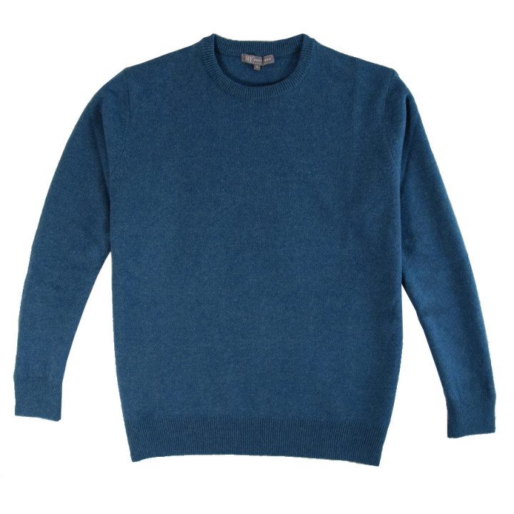 Pull homme col rond turquoise best yarn