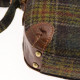 Aran Woollen Mills Green And Leather Tartan Shoulder Bag