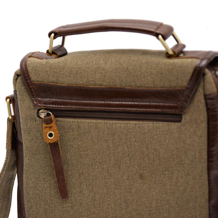 Aran Woolen Mills Large Canvas And Leather Bag
