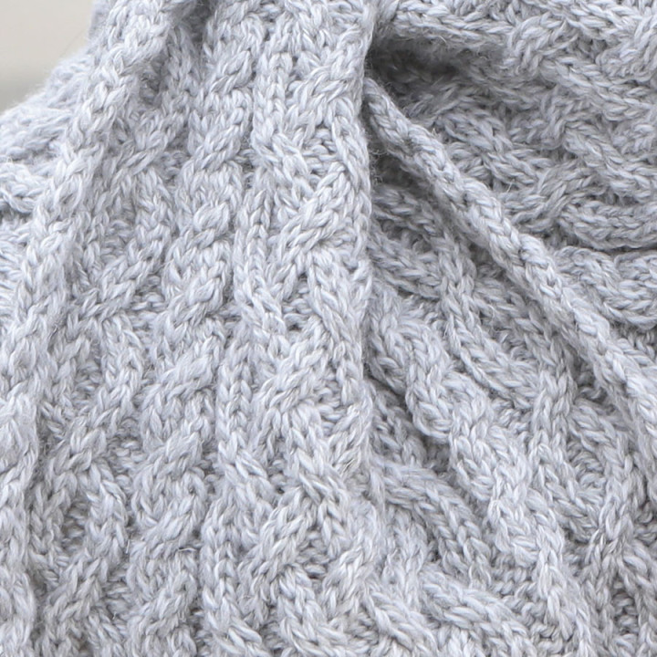 Echarpe torsade et tresse grise inis craft