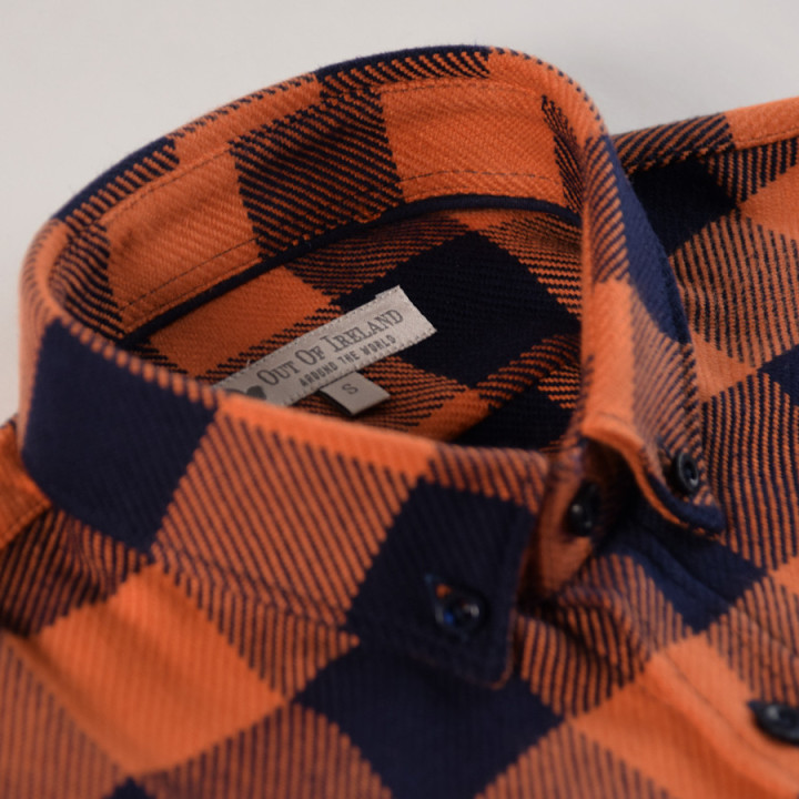 Out of Ireland Navy and Tomette Checks Shirt