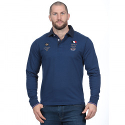 Polo homme manches longues test match bleu ruckfield Polo homme manches longues test match bleu ruckfield