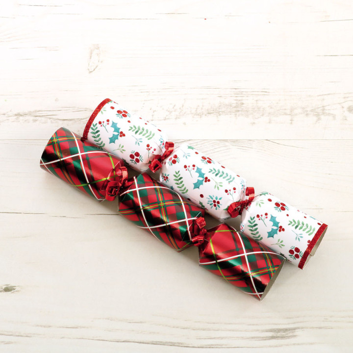 Party crackers mini tartan x6