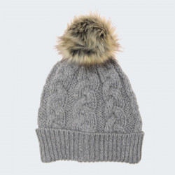 Bonnet pompon gris inis craft