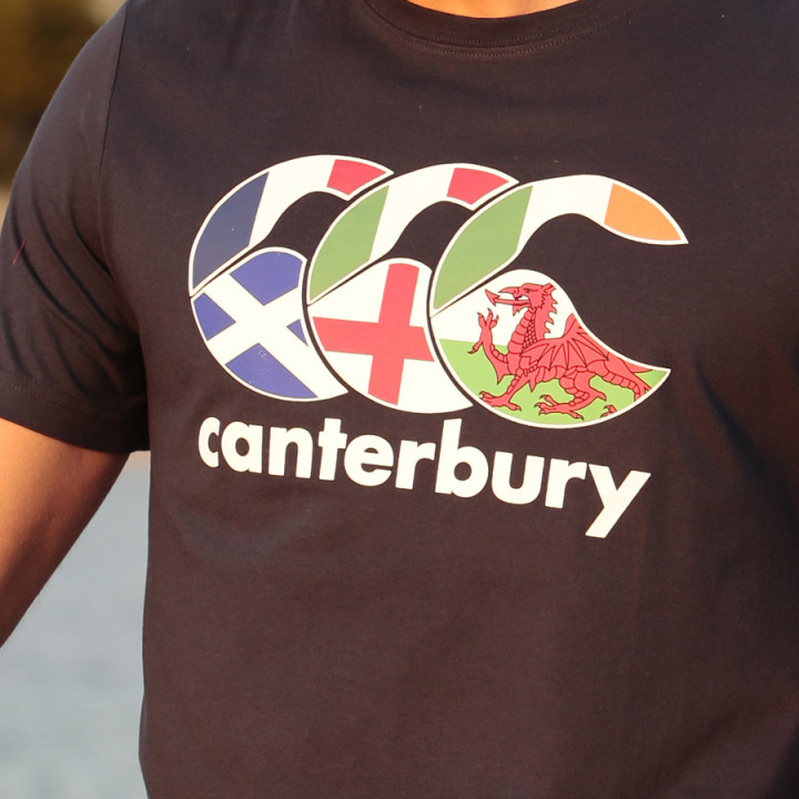 Tee shirt homme nations marine cantebury