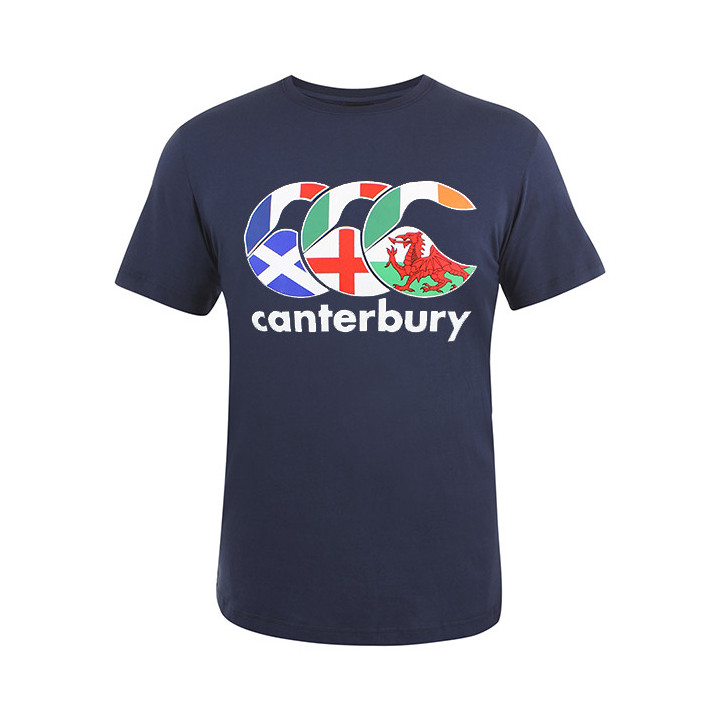 Tee shirt homme nations marine cantebury