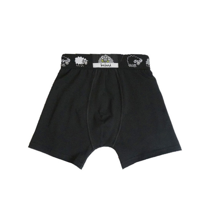 Boxer homme noir ceinture mouton