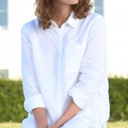 Out Of Ireland 100% Linen White Blouse